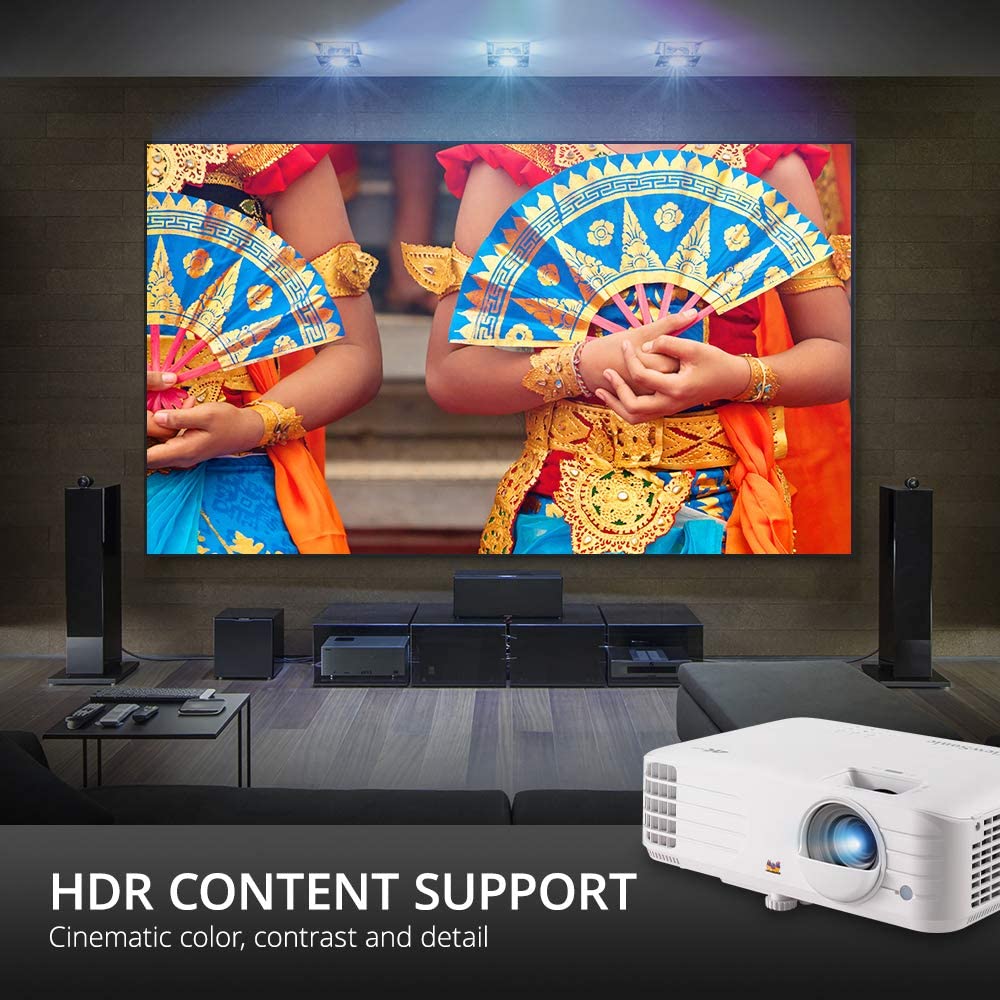 ViewSonic PX701-4K 4K UHD 3200 Lumens 240Hz 4.2ms Home Theater Projector with HDR, Auto Keystone, Dual HDMI, Sports and Netflix Streaming with Dongle on up to 300" Screen 4K UHD, 3200 Lumens