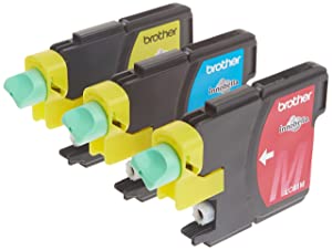 Brother Genuine Standard Yield Color -Ink -Cartridges, LC613PKS, Replacement 3 Pack of Color -Ink, Includes 1-Cartridge Each of Cyan, Magenta &amp; Yellow, Page Yield Up To 325 Pages/ -Cartridge, LC61, Tricolor