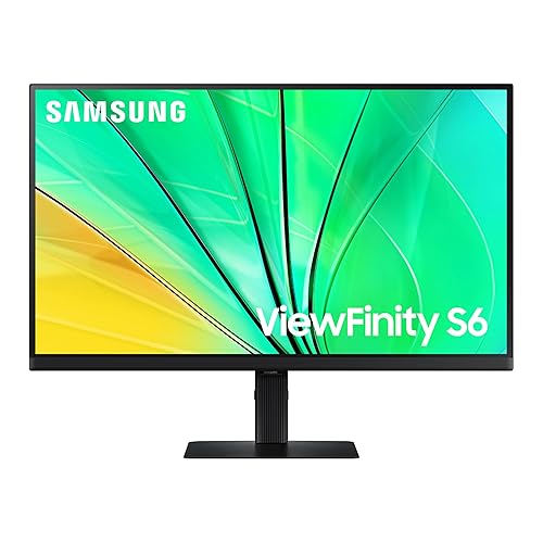 SAMSUNG 27" ViewFinity S6 (S60D) Series QHD High Resolution Computer Monitor, 100Hz, HDR10, Multiple Ports w/ HDMI, DisplayPort, USB-A, Easy Setup, Height Adjustable Stand, LS27D606EANXGO, 2024 27-inch QHD HDMI only