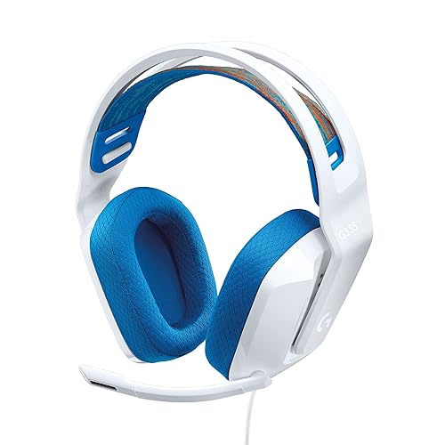 Logitech G335 Wired Gaming Headset, with Microphone, 3.5mm Audio Jack, Comfortable Memory Foam Earpads, Lightweight, Compatible with PC, Playstation, Xbox, Nintendo Switch - White White Wired
