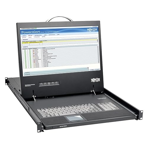 Tripp Lite Rack-Mount Console with 19 LCD and Dvi or VGA Adapter 1URM TAA GSA (B021-000-19-HD), Black