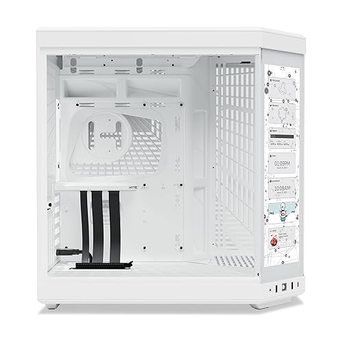 HYTE Y70 Touch Dual Chamber ATX Mid Tower Modern Aesthetic Case with Integrated 4K LCD Touchscreen - Snow White