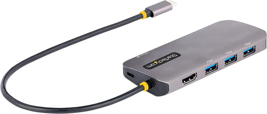 StarTech.com USB C Multiport Adapter, 4K 60Hz HDMI Video, 3 Port 5Gbps USB-A 3.2 Hub, 100W Power Delivery Pass-Through, GbE, 12"/30cm Cable, Travel Dock, Laptop Docking Station (127B-USBC-MULTIPORT)