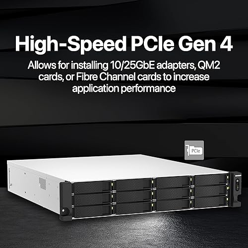 QNAP TS-h1887XU-RP-E2334-16G-US 18 Bay 2U Rackmount Hybrid NAS with Intel® Xeon® Processor, Dual 10GbE, ZFS Storage for Virtualization and Data-Intensive Enterprise Applications
