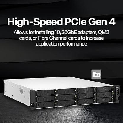 QNAP TS-h1887XU-RP-E2334-16G-US 18 Bay 2U Rackmount Hybrid NAS with Intel® Xeon® Processor, Dual 10GbE, ZFS Storage for Virtualization and Data-Intensive Enterprise Applications