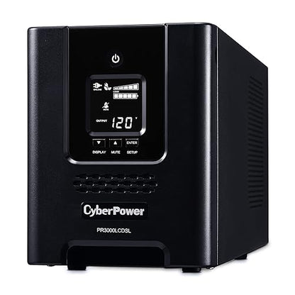 CyberPower PR3000LCDSL Smart App Sinewave UPS System, 3000VA/2700W, 7 Outlets, AVR, Mini-Tower