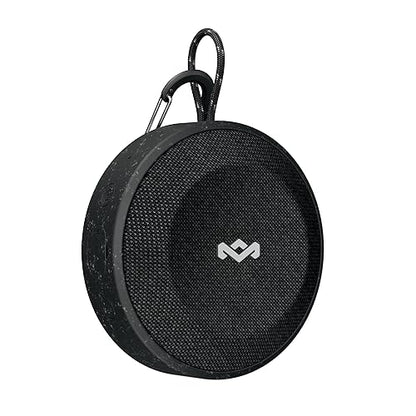 House of Marley, No Bounds Outdoor Speaker 10-Hour Battery, Water & Dust-Proof, IP67, Buoyant, Carabiner, Quick Charge, Charging Cable, Aux-in, Wireless Dual Speaker Pairing, Speaker Phone Black Signature black