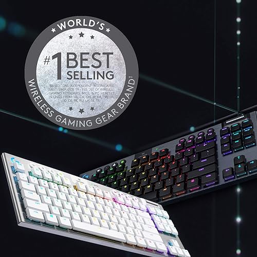 Logitech G915 TKL Tenkeyless Lightspeed Wireless RGB Mechanical Gaming Keyboard, Low Profile Switch Options, LIGHTSYNC RGB, Advanced Wireless and Bluetooth Support - Linear, Black Black TKL Wireless Linear