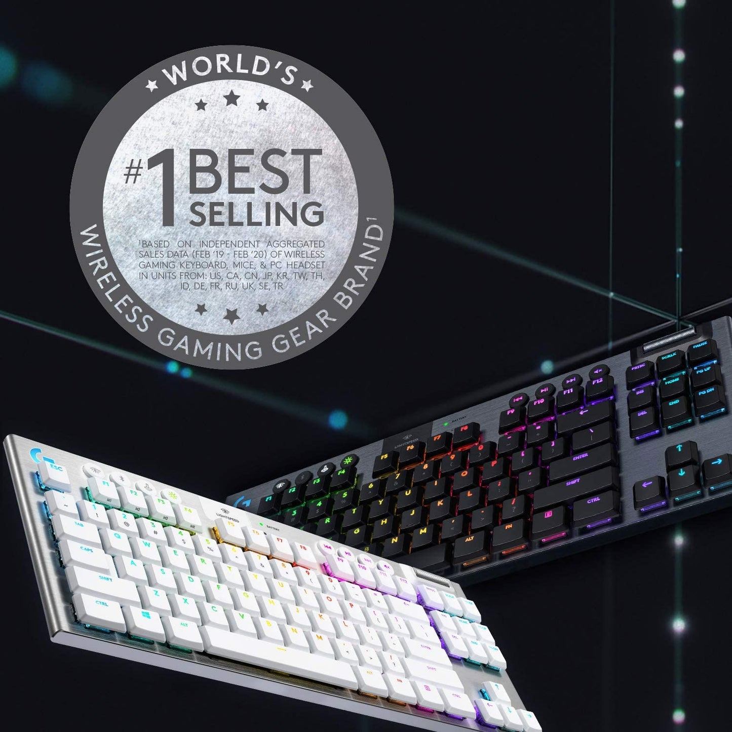 Logitech G915 TKL Tenkeyless Lightspeed Wireless RGB Mechanical Gaming Keyboard, Low Profile Switch Options, Lightsync RGB, Advanced Wireless and Bluetooth Support - Tactile TKL G915 TKL Tactile Wireless