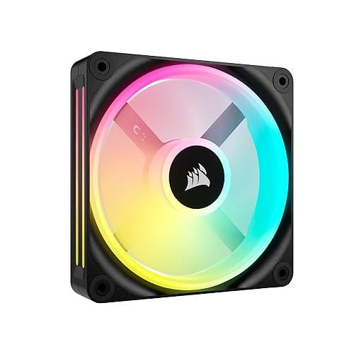 Corsair iCUE LINK QX120 RGB 120mm Magnetic Dome RGB Single Fan - Black Single (120mm) Black