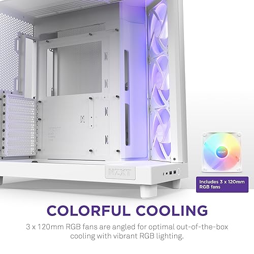 NZXT H6 Flow RGB (2023) Compact Dual-Chamber ATX Case with RGB Fans - CC-H61FW-R1 - All White