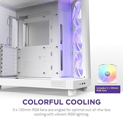 NZXT H6 Flow RGB (2023) Compact Dual-Chamber ATX Case with RGB Fans - CC-H61FW-R1 - All White