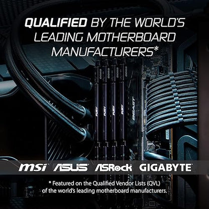Kingston Fury Beast Black 16GB 6000MT/s DDR5 CL30 DIMM (Kit of 2) Desktop Gaming Memory - KF560C30BBEK2-16