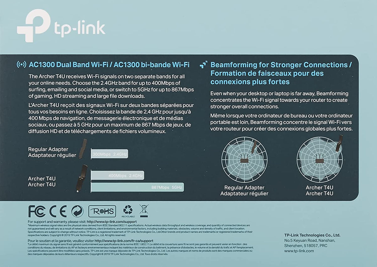 TP-Link AC1200 Wireless Dual Band USB Adapter (Archer T4U V1)
