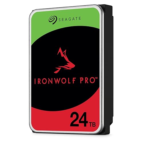 Seagate IronWolf Pro 24TB Enterprise NAS Internal HDD Hard Drive – CMR 3.5 Inch SATA 6Gb/s 7200 RPM 512MB Cache for RAID Network Attached Storage, Rescue Services (ST24000NT002) HDD Pro(New) 24TB