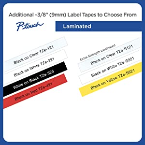 Brother Genuine P-touch TZE-325 Tape, 3/8" (0.35") Wide Standard Laminated Tape, White on Black, Laminated for Indoor or Outdoor Use, Water-Resistant, 0.35" x 26.2' (9mm x 8M), Single-Pack, TZE325