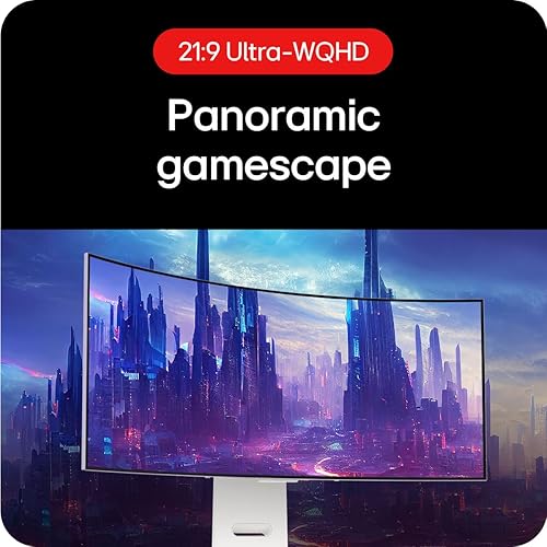 LG Ultragear OLED 34GS95QE-W - 34" Curved Gaming Monitor| White | 21:9 3440 x 1440 / 240Hz / 0.03ms (GtG) / VESA Certified AdaptiveSync/NVIDIA® G-SYNC® Compatible/AMD FreeSync™ Premium Pro White 34"