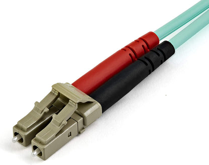 Startech 15 M OM4 LC to LC Multimode Duplex Fiber Optic Patch Cable- Aqua - 50/125 - Fiber Optic Cable - 40/100GB - LSZH (450FBLCLC15) 15m