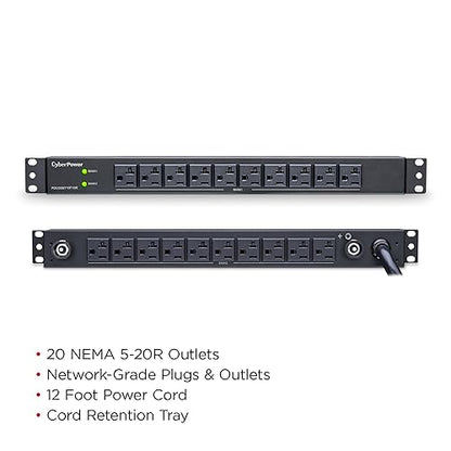 CyberPower PDU30BT10F10R Basic PDU, 100-125V/30A, 20 Outlets, 1U Rackmount