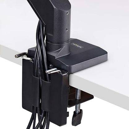 StarTech.com Crossbar Triple Monitor Desk Mount for Up to Three 27in Screens, VESA 75x75/100x100, Tool-Less Arm Adjustments