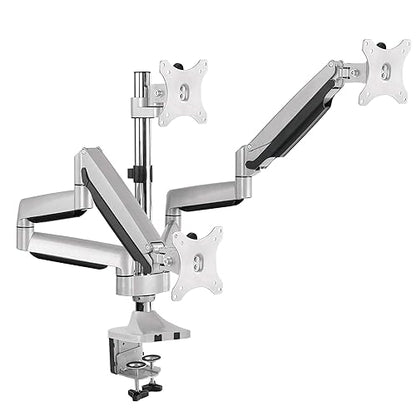 SIIG Mounting Arm for Flat Panel Display, Curved Screen Display, Monitor - Silver - 3 Display(s) Supported32 Screen Support - 46.20 lb Load Capacity - 75 x 75, 100 x 100 VESA Standard