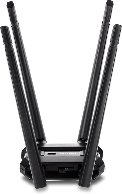 TRENDnet AC1900 High Power Dual Band Wireless USB Adapter, Increase-Extend WiFi Wireless Coverage, Stream 4K HD Video, Windows-Mac OS Compatible, USB 3.0 to USB Type A, Black, TEW-809UB