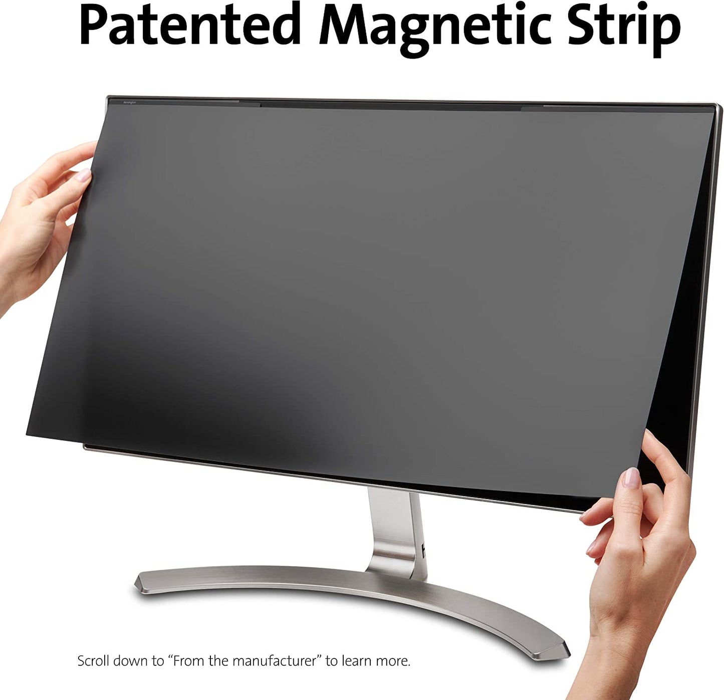 Kensington MagPro 27 Inch Magnetic Computer Privacy Screen for Desktop, Removable 16:9 Computer Privacy Filter, Anti-Glare Blue Ray Reduction, Compatible with Slim Bezel Monitors (K58359WW)