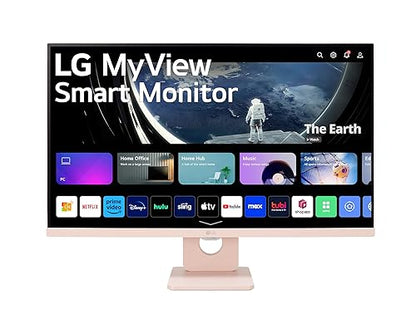 LG 27" FHD IPS MyView Smart Monitor with webOS and Built-in Speakers, Pink