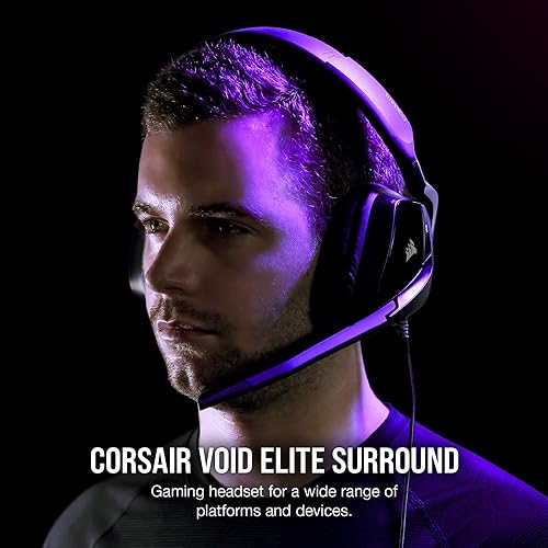 Corsair Void Elite Surround Premium Gaming Headset with 7.1 Surround Sound, Carbon