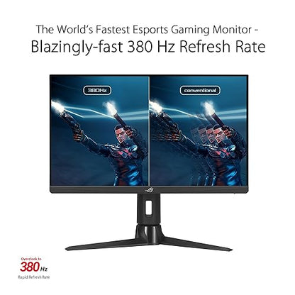 ASUS ROG Strix 380Hz 25” (24.5-inch viewable) 1080P HDR Esports Gaming Monitor (XG259QN) - 0.3ms, Fast IPS, FreeSync Premium, ELMB Sync, DisplayPort, HDMI, USB Hub, DisplayHDR 400, 3 Year Warranty