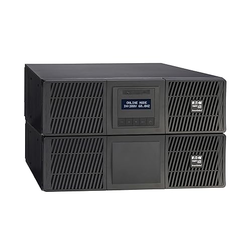 Eaton Tripp Lite Series 5000VA UPS Battery Backup, 208V, 120V Stepdown, AVR, 21 Outlets, Sinewave, 6U Rackmount, Network Card, Extended Run Option, 2-Year Warranty & $250,000 Insurance (SU5000RTF) 120V Stepdown Transformer 5000VA