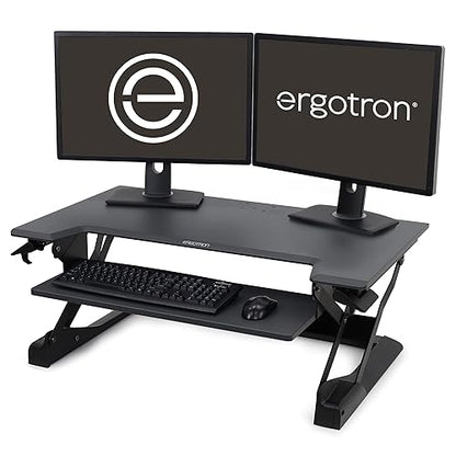 Ergotron – WorkFit-TL Standing Desk Converter, Dual Monitor Sit Stand Desk Riser for Tabletops – 37.5 Inch Width, Black 37.5 wide Black