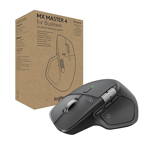 Logitech MX Master 4 for Business, Wireless Mouse with Quiet Clicks, 8K DPI, MagSpeed Scrolling, Logi Bolt Receiver, Bluetooth, Actions Ring, Haptics, USB-C Charging – Graphite