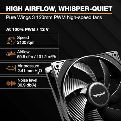 be quiet! Pure Loop 3 360mm All-in-One Water Cooling for Overclocked AMD/Intel Systems, 3X Pure Wings 3 120mm PWM High-Speed Fans, High Static Pressure, Whisper-Quiet PWM Pump