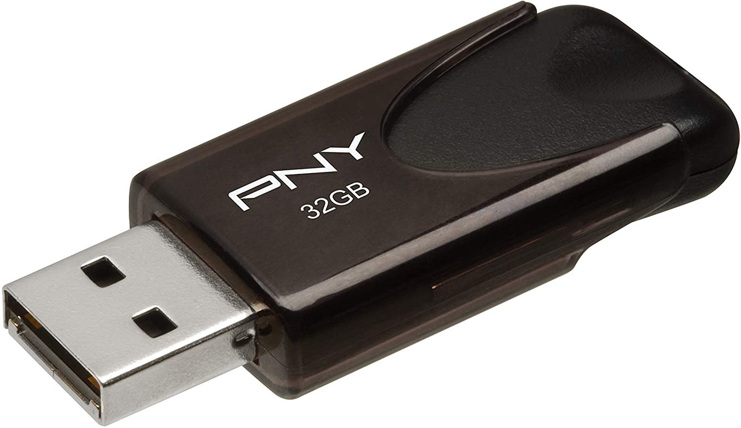 PNY 32GB Attaché 4 USB 2.0 Flash Drive - Black (P-FD32GATT4-GE) 32GB FLASH DRIVE