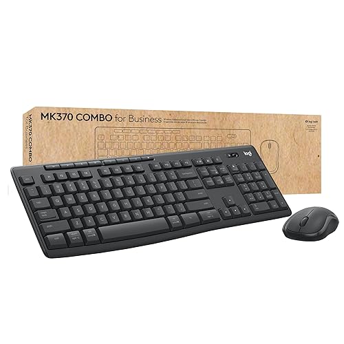 Logitech MK370 Combo for Business, Wireless Full-Size Keyboard and Wireless Mouse, Secure Logi Bolt USB Receiver, Bluetooth, Globally Certified Windows/Mac/Chrome, Linux - Graphite