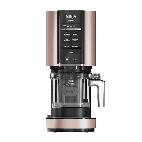 Ninja CREAMi Ice Cream Maker, for Gelato, Mix-ins, Milkshakes, Sorbet, Smoothie Bowls & More, 7 One-Touch Programs, with (2) Pint Containers & Lids, NC301CRG, Rose Gold Rose Gold 15.95in