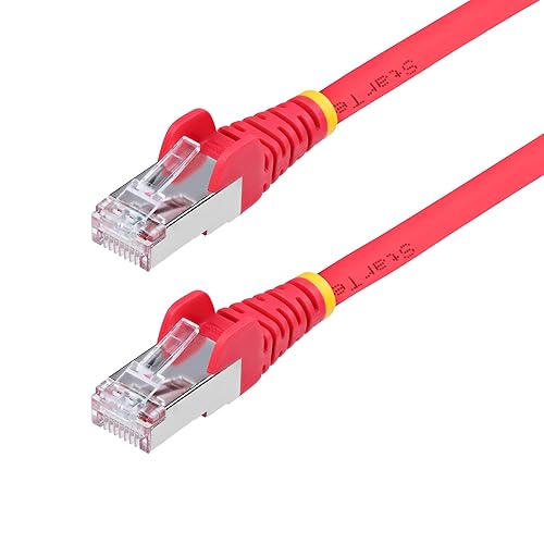 StarTech.com 50ft Red CAT6a Ethernet Cable, Snagless RJ45, 10GbE, 100W PoE++, S/FTP, 500MHz, 27AWG Pure Bare Copper, LSZH Red 50 ft.