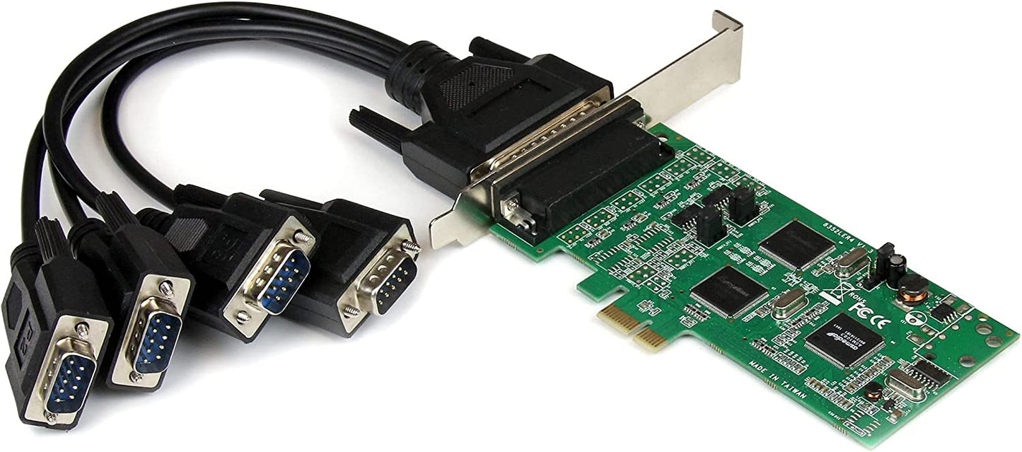 StarTech.com 4 Port PCI Express PCIe Serial Combo Card with Breakout Cable - 2 x RS232 2 x RS422 / RS485 - Dual Profile (PEX4S232485)