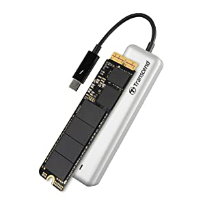 Transcend 480GB JetDrive 825 Thunderbolt Ahci PCIe Portable SSD Solid State Drive TS480GJDM825, Black
