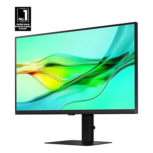 SAMSUNG 27" ViewFinity S6 (S60UD) Series QHD High Resolution Computer Monitor, 100Hz, HDR10, USB-C, Built-in LAN Port, Daisy Chain Support, Easy Setup, Height Adjustable Stand, LS27D606UANXGO, 2024