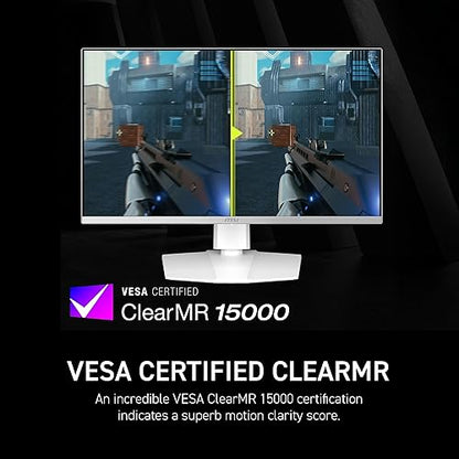 MSI MAG 272QPW QD-OLED X28 27-inch 2560 x 1440 (QHD) Gaming Monitor, 280Hz, Adaptive-Synch, HDR Ready, HDMI, VGA Port,VESA Mountable, Tilt, 4-Side Slim Bezel, 0.03ms, White