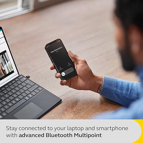 Jabra Evolve2 True Wireless Bluetooth Earbuds with Wireless Charging Pad - Active Noise Cancellation, MultiSensor Voice Technology - Certified to Work with Your Virtual Meeting Apps - Black USB-C UC