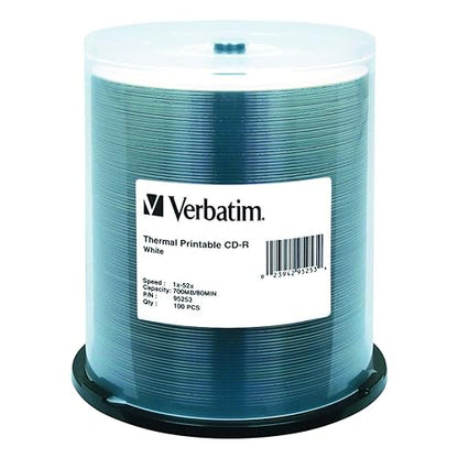 Verbatim CD-R 700MB 52X White Thermal Printable - 100pk Spindle