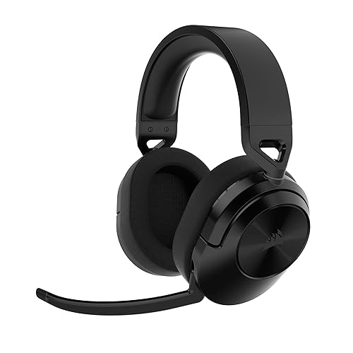 Corsair HS55 Wireless CORE Gaming Headset - Low-Latency 2.4Ghz, Up to 50ft Bluetooth Range, Lightweight Construction, Tempest 3D AudioTech Support on PS5, Omni-Directional Microphone - Black HS55 WIRELESS CORE Carbon
