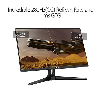 ASUS TUF Gaming 27” 1080P HDR Monitor (VG279QM1A) - Full HD (1920 x 1080), 280Hz, 1ms, Fast IPS, Extreme Low Motion Blur Sync, Freesync Premium, G-SYNC Compatible, Speakers, Variable Overdrive