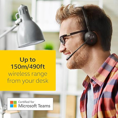 Jabra Engage 75 SE (Second Edition) Wireless Headset, Dual-Ear – Telephone Headset with Industry-Leading Wireless Performance, Advanced Noise-Cancelling Microphone, All Day Battery Life - Black