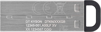 Kingston DataTraveler Kyson 128GB High Performance USB 3.2 Metal Flash Drive | Speeds up to 200MB/s | DTKN/128GB 128GB Flash Drive