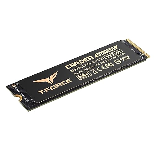 TEAMGROUP T-Force A440 Lite 1TB Graphene Heatsink 3D NAND TLC NVMe Phison PS5027-E27T PCIe 4.0 Gen4x4 M.2 2280 Internal SSD Read/Write 7200/6200 MB/s TM8FFQ001T0C129 1TB A440 LITE