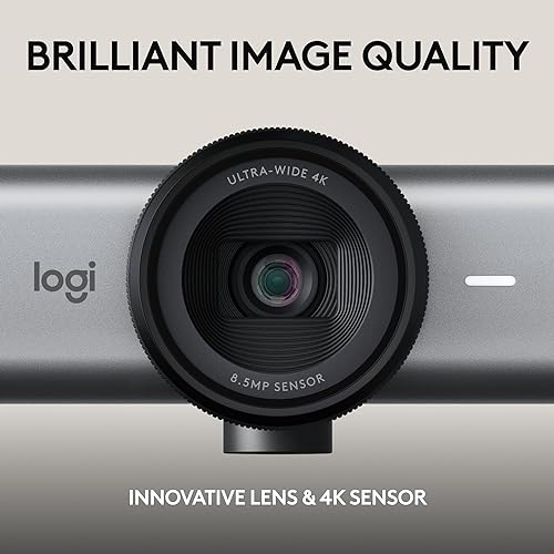 Logitech MX Brio 705 for Business 4K Webcam with Auto Light Correction, Ultra HD, Auto-Framing, Show Mode, USB-C, Works with Microsoft Teams, Zoom, Google Meet - Graphite